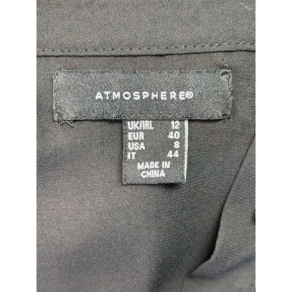 Atmosphere Women's Long Sleeve Crochet Accent Blouse in Black - Sz12 - Picture 4 of 6